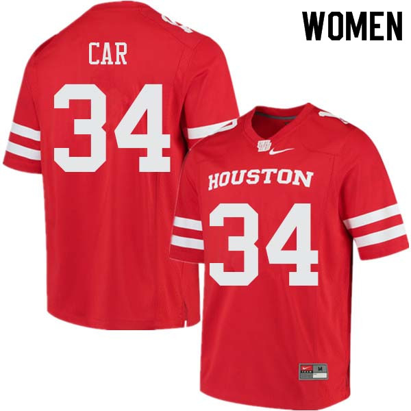Women #34 Mulbah Car Houston Cougars College Football Jerseys Sale-Red - Click Image to Close